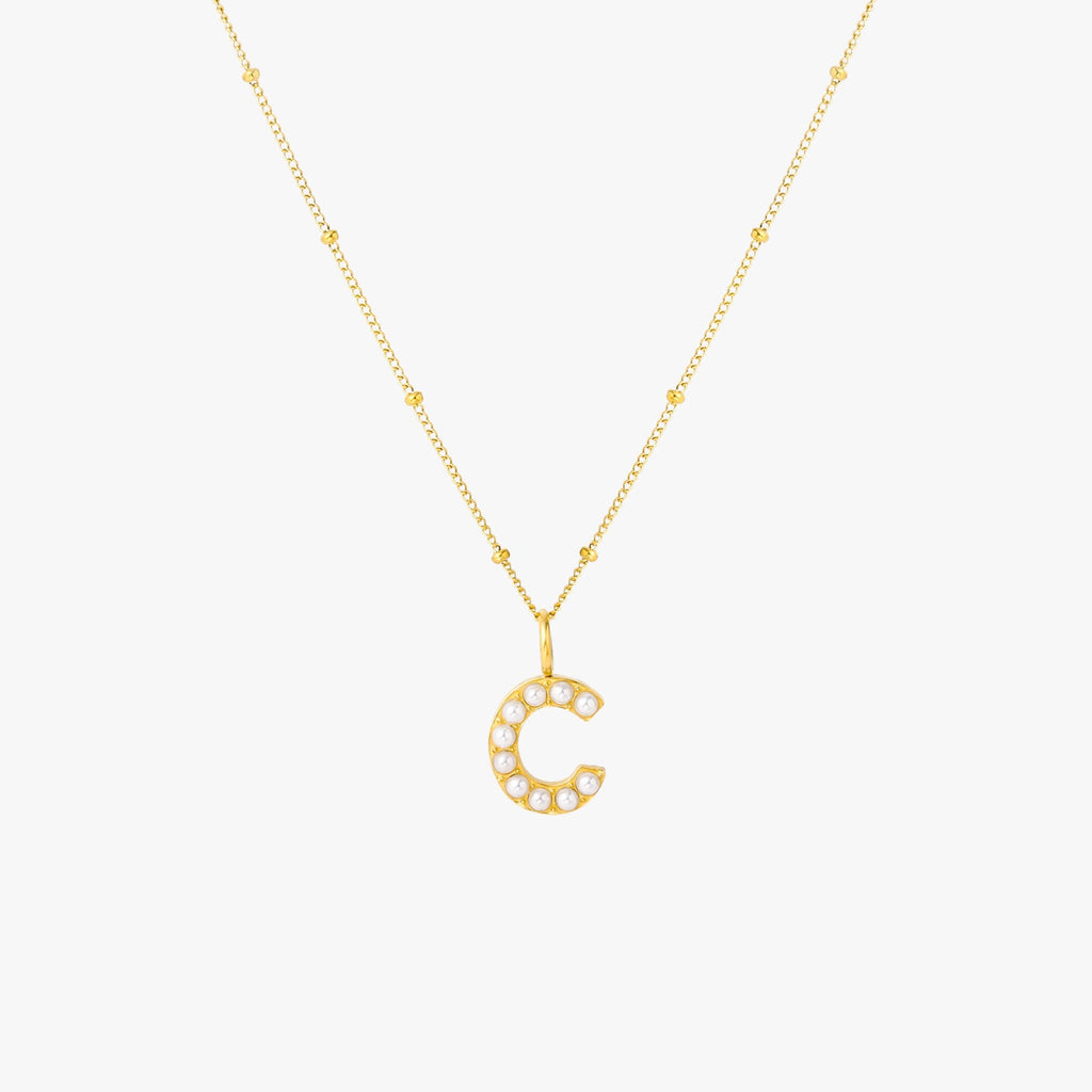 Pearl Initial Necklace