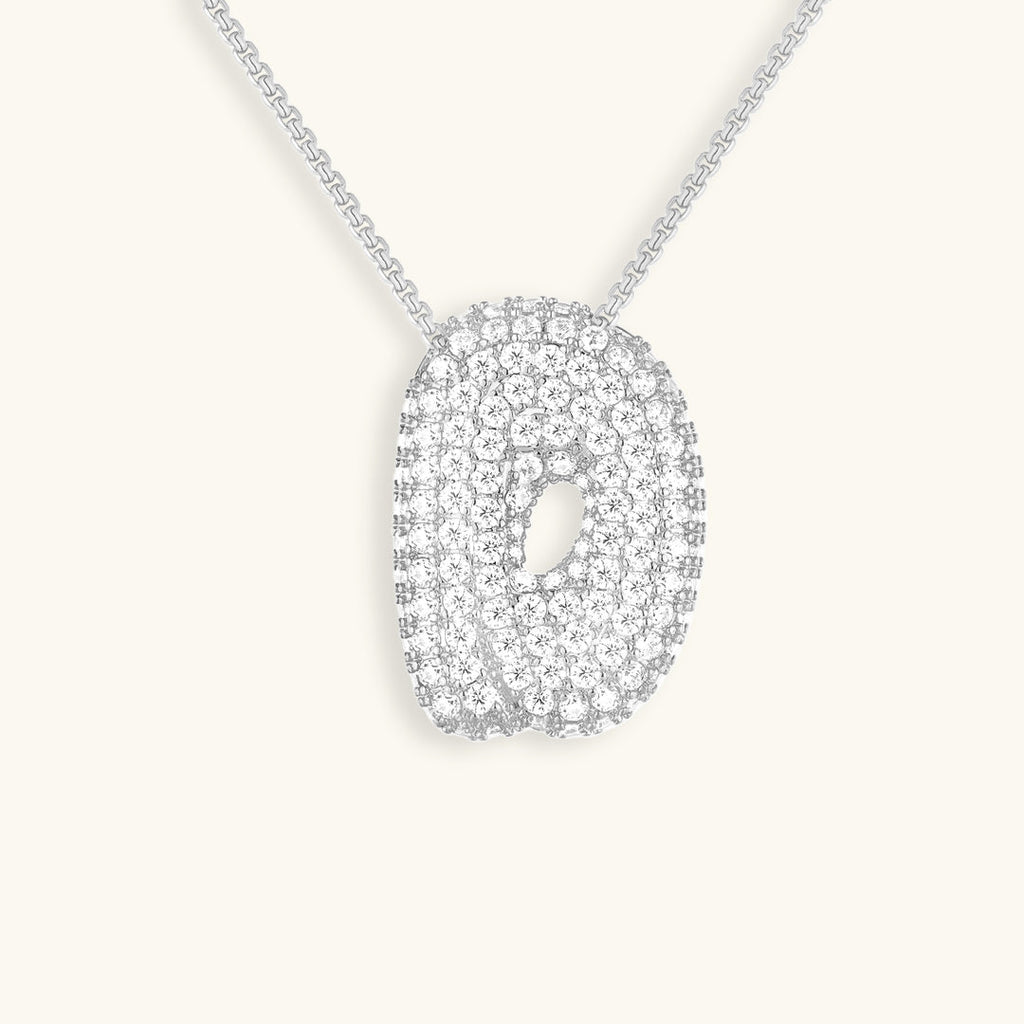 Bubble Initial Diamond Necklace