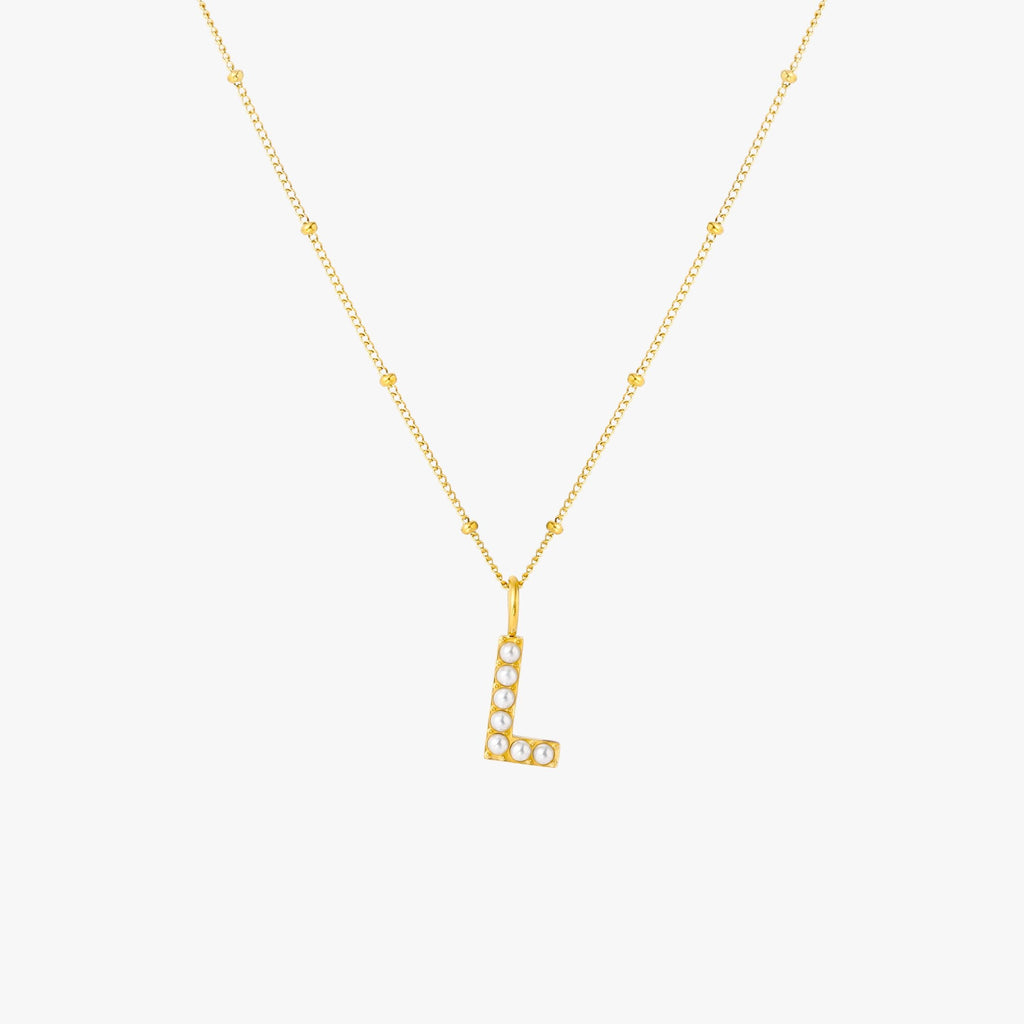 Pearl Initial Necklace