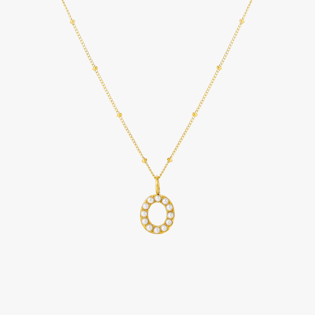 Pearl Initial Necklace