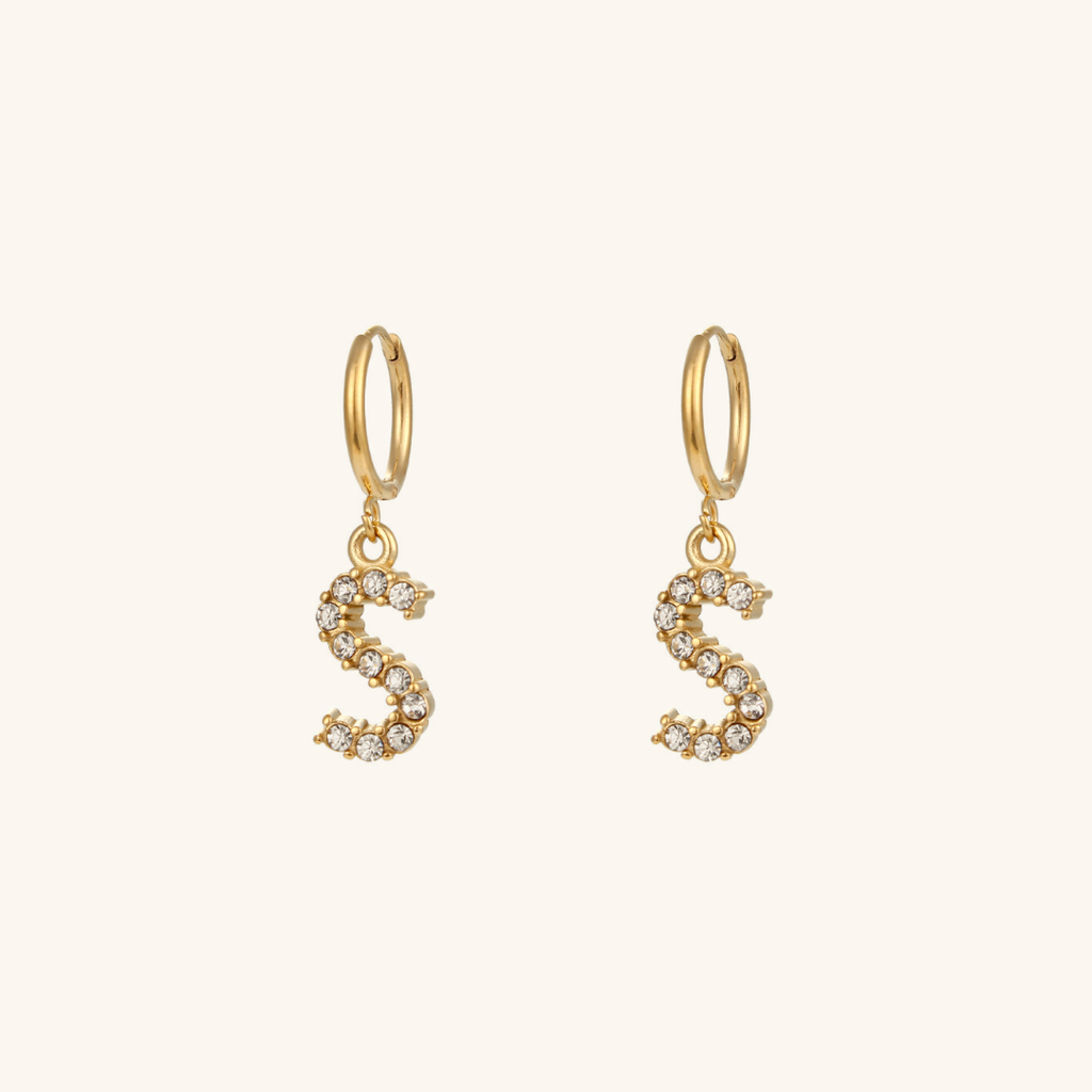 Wilhemina Initial Letter Earrings