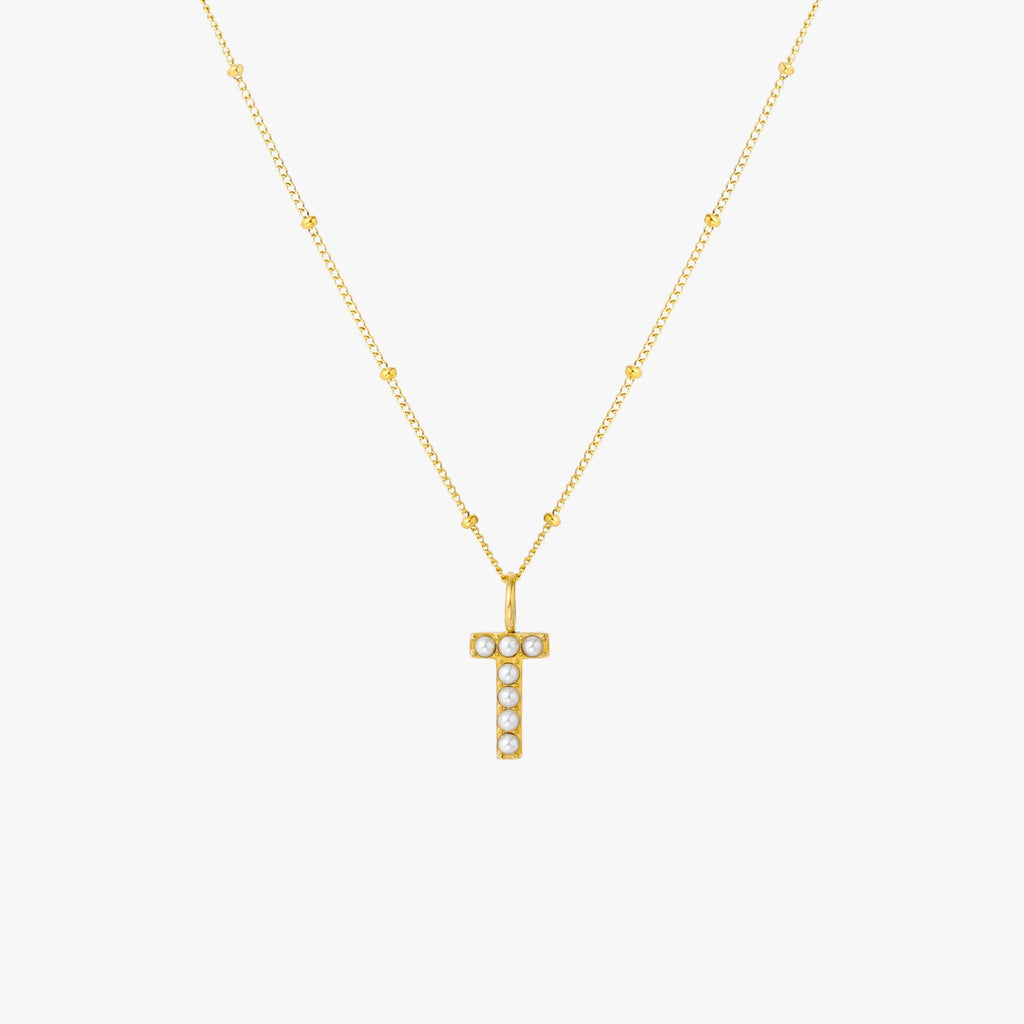 Pearl Initial Necklace
