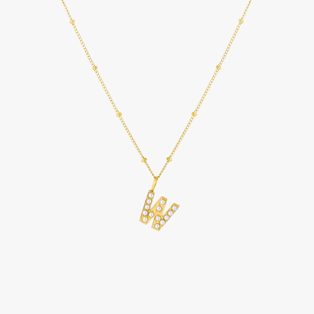 Pearl Initial Necklace