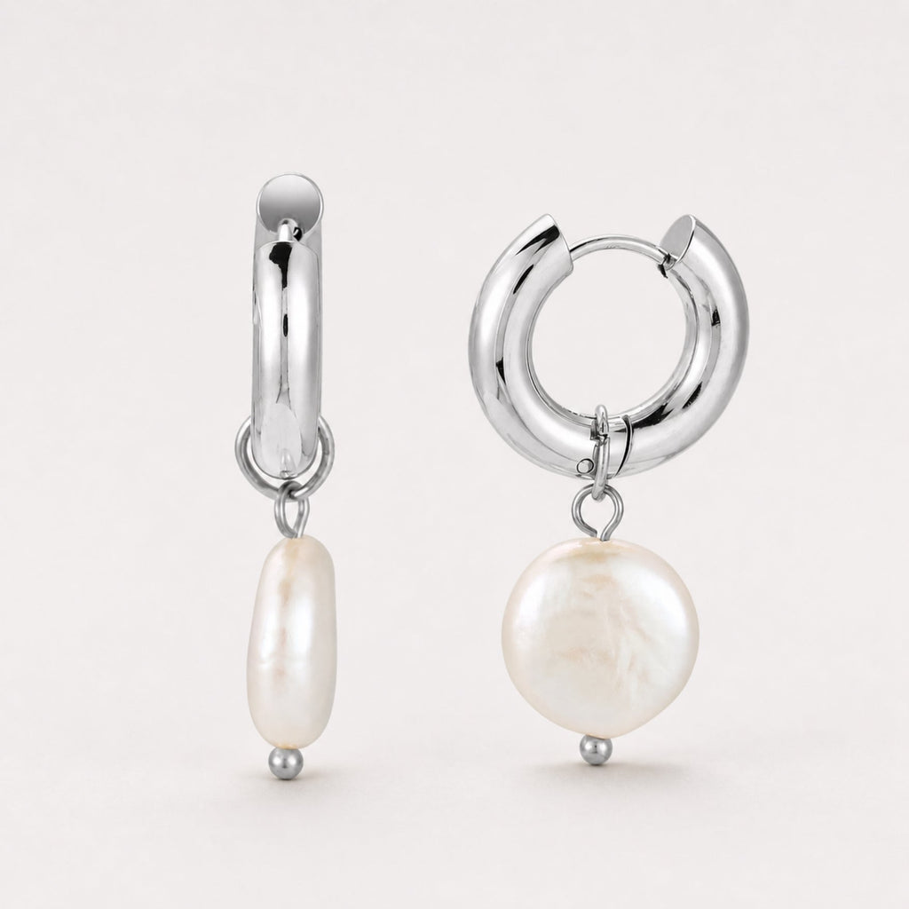 Chunky Pearl Hoops